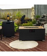 Rattan Fire Pit Table: Propane Tank Holder - $361.99
