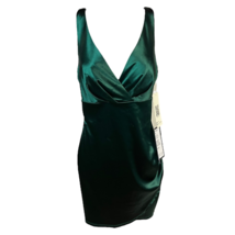 Emerald Sundae Womens Sheath Dress Green Stretch Mini Sleeveless Ruched M New - £19.02 GBP