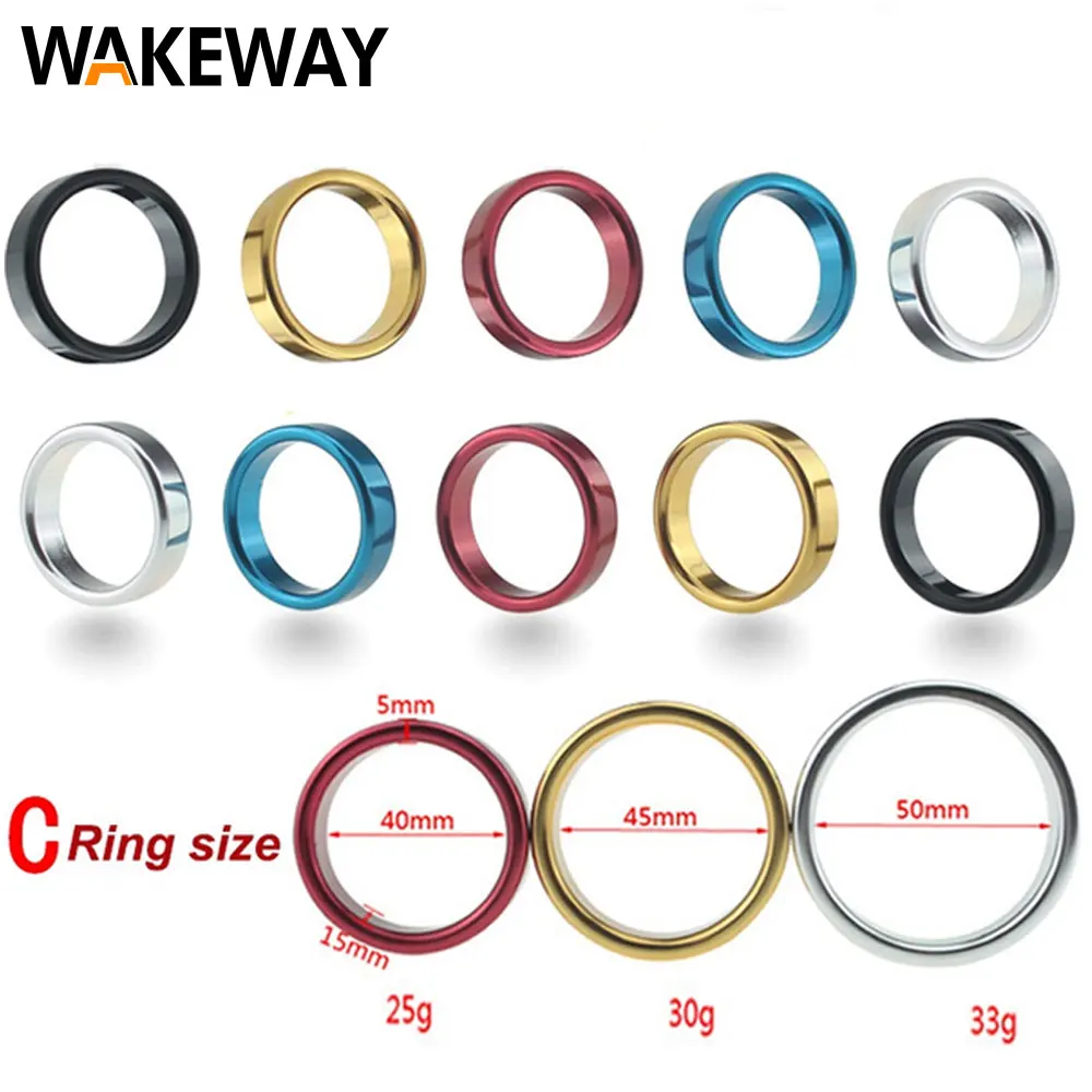 WAKEWAY 40MM, 45MM, 50MM Stainless Steel Metal Men&#39;s Fashion Ring B Delayed B - £18.77 GBP