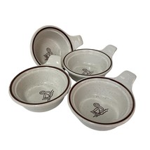 Schwans Stoneware Ice Cream Bowls With Thumb Handle Vintage Lot Of 4 - $26.67 CAD