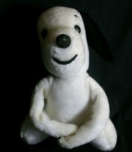 10&quot; VINTAGE JERRY ELSNER WHITE &amp; BLACK PUPPY DOG STUFFED ANIMAL PLUSH TOY - £11.35 GBP