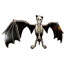 Big Jointed Gothic Mutant Freak Skull Skeleton Vampire Bat Horror Decoration-5ft - £3.91 GBP