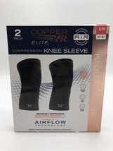 NEW Copper Fit Elite Knee Sleeve 2 Pack, Copper Infused Compression Sleeve S/M - £14.01 GBP