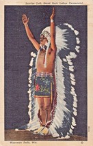 Wisconsin Dells~Sunrise Call Of ZUNIS-STAND Rock Indian CEREMONY~1949 Postcard - £6.15 GBP