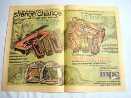 1975 Color Ad 3 MPC Strange Change Models Time Machine, Mummy, Vampire - $7.99