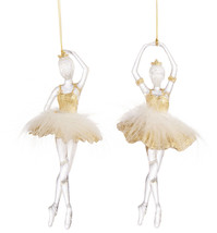 Gisela Graham London Gold and White Ballerina Christmas Ornaments  Lot o... - £15.54 GBP