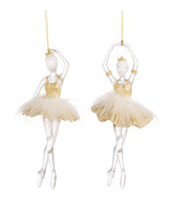 Gisela Graham London Gold and White Ballerina Christmas Ornaments  Lot o... - £15.63 GBP