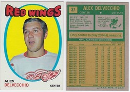 1971/72 Topps Alex Delvecchio Card #37 Detroit Red Wings - £2.22 GBP