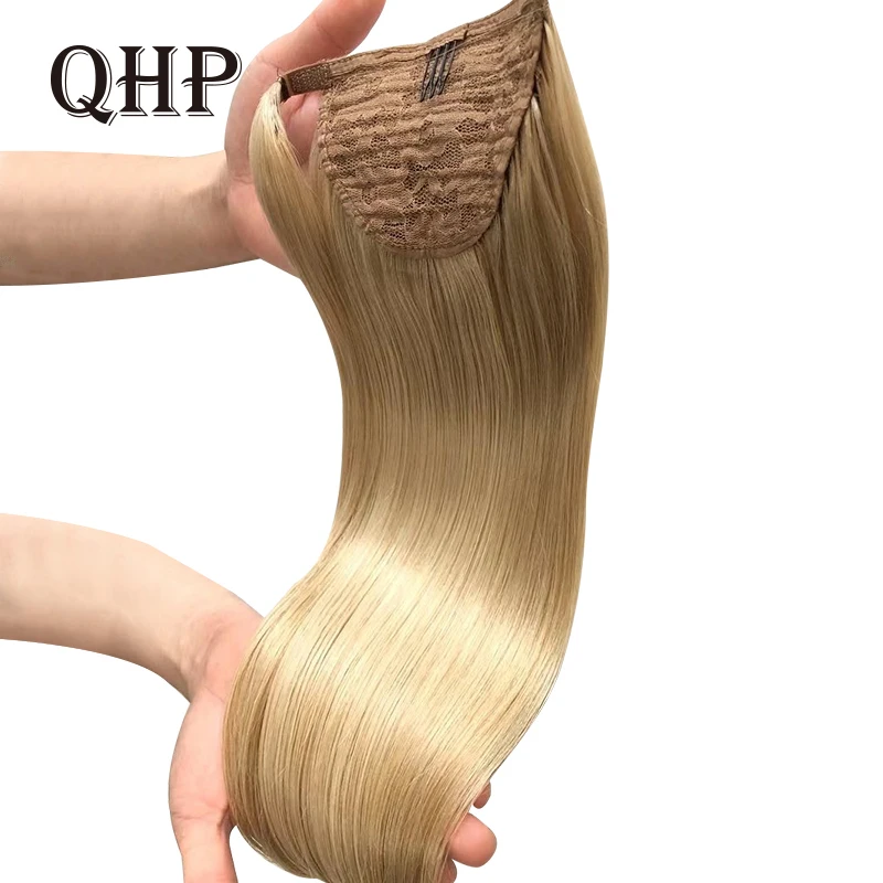 House Home Straight Ponytail Human Hair Smooth Natural Wrap Around Horsetail 100 - £58.19 GBP