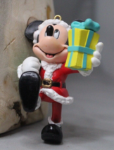Disney Christmas Magic Ornament Mickey Mouse Present Santa Claus Vintage - £6.16 GBP