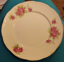 Nice Vintage Warranted Victoria 7.25&quot; Dessert Plate - Beautiful Pink Roses - Vgc - £13.23 GBP
