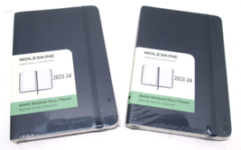 2 Moleskine 2023 - 24 Weekly Notebook Planner Small Hard Cover in Sapphire Blue - £6.82 GBP