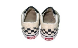 Vans Checkerboard Slip-On Shoes Toddler Size 4 Black White Canvas Used image 4