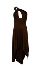 RTA Asymmetric One-shoulder Brown Midi Dress FARFETCH $1,119, Sz 8, NWT! - $98.99