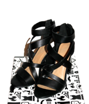 Bamboo FAITH-32S Strappy Heeled Sandals Women&#39;s Size 6 Black Strappy Heels NEW - £21.58 GBP