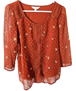 Lauren Conrad L C Womens Blouse Shirt Size Medium L/S Polyester Blend Ex... - $16.27 CAD