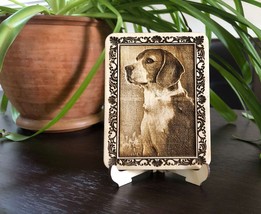 Engraved photo on wood / dog  photo frame / personalized wood photo / Dogs gift  - £31.63 GBP
