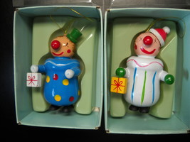 Russ Berrie Christmas Ornaments Country Classic Set Wood Hand Painted Taiwan - £10.19 GBP