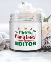 Editor Christmas Candle - Merry Christmas To My Favorite - Funny 9 oz Hand  - £15.77 GBP