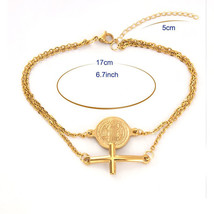 Medal cross charm gold silver color religious bracelet catholic medals bracelet pulsera thumb200