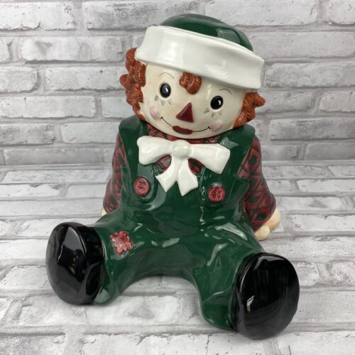Sakura Raggedy Andy Cookie Jar 10.5 Inches 1998 Hand Painted - $77.92