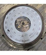 Vintage Antique Aneroid Barometer Brass Case Glass Face for Restoration - $914.28 MXN
