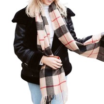 Pretty Simple Plaid Fringe Blanket Scarf Size One Size - $27.72
