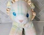 Vtg Playskool Baby Blankies Snuzzles Lion Plaid Plush Toy Stuffed Pastel... - $98.95