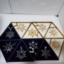 Swarovski Lot 10: Star Snowflake Xmas Ornaments Clear 2007-2011 & Gold 2009-2013 - $799.08