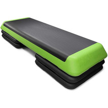 Fitness Aerobic Step 43&quot; Cardio Adjust 4&quot; - 6&quot; - 8&quot; Exercise Stepper Green - £104.58 GBP