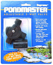 Pondmaster Adjustable 3-Way Flow Diverter Valve: Regulate Water Delivery... - £13.29 GBP