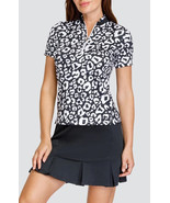NWT TAIL ACTIVEWEAR Black White Panther Short Sleeve Mock Jo Top Golf Sh... - $883.14 MXN