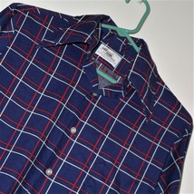 Vintage / Retro 70&#39;s Men&#39;s Shirt ~ Big Collar / Blue Plaid ~ Size S / Small ~ Vg - £18.19 GBP