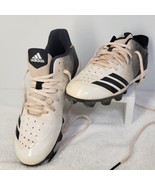 Adidas Boys Icon 4 Md K G26698 White Black Baseball Cleats Shoes Size 5 - $311.86 MXN