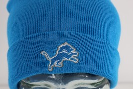 NFL Miller Lite Beer Detroit Lions Football Spell Out Pom Winter Beanie Hat Blue - £22.85 GBP