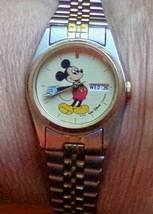 Brand-New Disney Two-Tone Date Seiko Ladies Mickey Mouse Watch!  HTF! Gorgeous! - £260.42 GBP