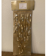 Set Of 8 - Department 56 GOLD Tinsel Bell Ornament - Spiral Icicle Ribbo... - £10.07 GBP