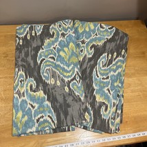 Ikat Pottery Barn 2 Curtains Panels Teal Green Gray 50x84&quot; Lined Heavy - $69.29