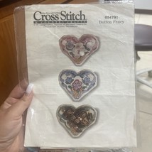 Cross Stitch &amp; Country Crafts Button Fancy 054791 Hearts - $4.95