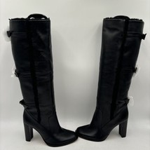 ALEXANDRE BIRMAN Lolita Black Shearling Lined/Leather Knee High Boots, Size 37.5 - $163.34