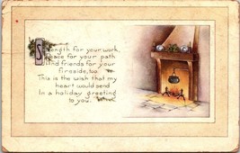 Postcard Strength, Peace, Friends Holiday Greeting Whitney Made Canceled 1920 - £3.13 GBP