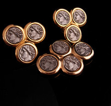 KJL Vintage Brooch &amp; earrings - Ancient coin set - silver Roman coin earrings -  - £121.60 GBP
