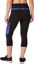 New Reebok Women&#39;s Solid Pieced Stretch Cotton High Waist Capris Tight Fit Small - £15.26 GBP