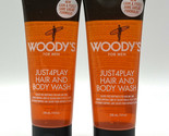 Woody&#39;s Just 4Play Hair &amp; Body Wash Sulfate-Free 8 oz-2 Pack - £20.89 GBP