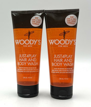 Woody&#39;s Just 4Play Hair &amp; Body Wash Sulfate-Free 8 oz-2 Pack - £20.83 GBP