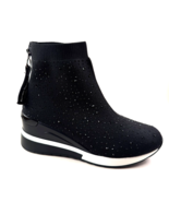 Renato Garini 34-21EX210 Black Mid Wedge High Top Embellished Fashion Sn... - $180.79 CAD