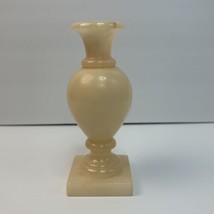 Vtg Jim Italian Alabaster Onyx Marble Flower Vase Natural Tirrenia Stone 5.7” - £53.14 GBP