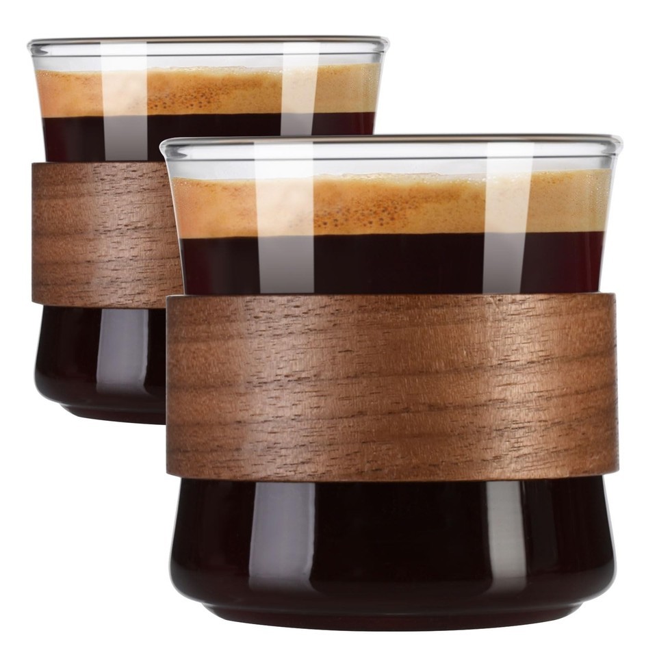 Coffee Cup 2-Piece Set With Wooden Ring, 8-Ounce Cup - $12.90