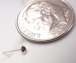 Tiny Purple Amethyst 925 Sterling Silver Straight Nose Stud - £2.86 GBP