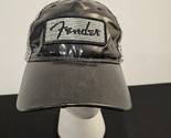 Fender Black Latex/Rubber Coated Trucker Hat - Gray Mesh Strapback One Size - £12.99 GBP